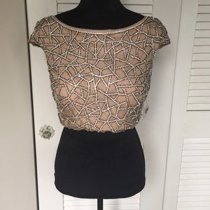 NWT Terani Couture beaded crop top